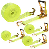 LISHINE 4-pack ratchet straps ready for versatile cargo securing on moves.