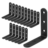 LISHINE 4x4 black cast iron L-bracket for sturdy wood joints and shelves.