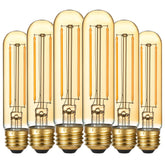 LiteHistory dimmable E26 LED bulb close-up showing smooth dimming and warm amber glow.