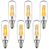 LiteHistory dimmable T6 LED bulb with 2700K warm glow for chandeliers.