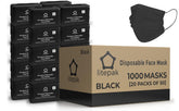 Litepak disposable masks in black, front view, breathable comfort for daily use.