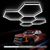 Litezone hexagon garage light with 3-level dimming for adaptable task lighting