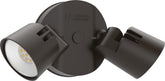 Lithonia HomeGuard two-head LED flood light for outdoor illumination.