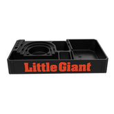 Little Giant Tool Tray on articulating ladder showing side view for quick access