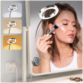 Little Joke suction cup LED vanity light mounted on mirror for even illumination