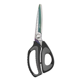 LIVINGO heavy-duty scissors blade close-up highlighting rust-resistant blades for tough cuts