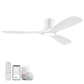 Livory 52in wood ceiling fan in bedroom keeps air circulating for comfort.