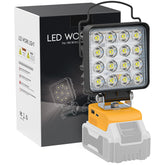 LIVOWALNY cordless LED work light with tilt head for versatile workspace lighting.
