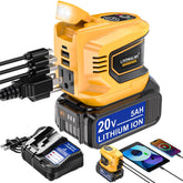 LIVOWALNY power inverter 20V to 110V powering devices on the go.