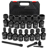 LLNDEI 3/8 drive universal socket set with compact organizer for storage