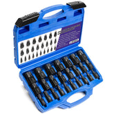 LLNDEI screw extractor set teeth detail for strong grip on damaged screws.