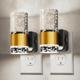 L LOHAS LED night light wall-sconce glows upward and downward for ambient lighting.
