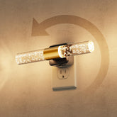 L LOHAS LED rotating night light glows softly in a bedroom with acrylic bubble diffusion