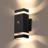 LMP Dusk to Dawn wall sconce front view highlights modern design for porch lighting