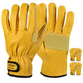 LOCCEF leather work gloves show cowhide material for durable, breathable protection.