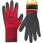 LOCCEF winter work gloves with outer nylon and inner fleece for warmth and flexibility.