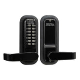 Lockey USA 2835JB keyless lever lock front view shows jet black finish for secure entry