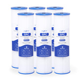 Locofiltr 20-micron pleated sediment filter in pack of six for 10x2.5-inch housings.