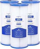 Locofiltr W50PEHD pleated sediment filter 10x4.5 demonstrates enhanced dirt-holding capacity for clear water.