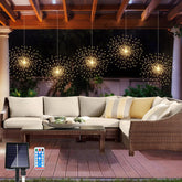 LOFTOLMEA 5-pack solar firework lights front view, ideal for outdoor party ambience.