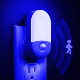 L LOHAS LED blue night light plug-in glows softly for safe navigation in the dark.