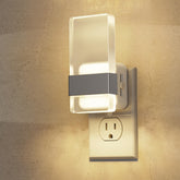 L LOHAS LED night light with matte silver ring for a soft ambient glow in bedrooms