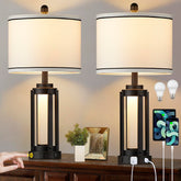 Lolikit 25-inch modern table lamps set of 2 on a living room table for ambient lighting
