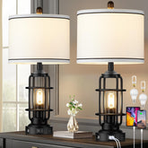 Lolokit modern table lamps with dual night lights for cozy bedside illumination