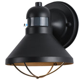 LONEDRUID motion sensor outdoor porch light illuminates entryways at dusk.