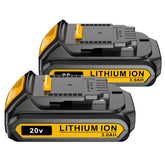 LONG FIT replacement Dewalt 20V battery pack 3.0Ah, front view highlighting extended run time.