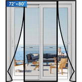 LONGEAS magnetic-screen-door closeup reveals durable PET mesh protecting against insects.