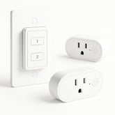 LoraTap remote control outlet with wall plate for wireless lamp control from anywhere.