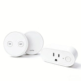 LoraTap wireless outlet and ergonomic round remote for easy control