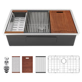 Lordear 33 undermount sink with brushed finish emphasizing durability and scratch resistance.