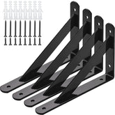 LOUFOGEI heavy-duty brackets with black finish support sturdy floating shelves