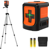 LP LEIPOR laser level shows bright green cross line for precise indoor alignment.