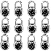 LQYN 12-pack fixed 3-digit combination locks for lockers and gym use.