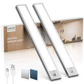 LROLTEF under-cabinet light with motion sensor illuminating workspaces at night.