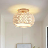 Luafac boho rattan ceiling light style-1 with warm ambient glow for living room