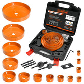 Luckyway Hole Saw Kit Pro with 14 saws and mandrels for clean, precise cuts