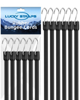 LuckyStraps 36-inch rubber bungee cords with crimped hooks secure heavy cargo