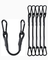 LuckyStraps 8inch carabiner bungee cords, eight-pack, ready for secure cargo.