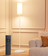 Luckystyle LED floor lamp with a sturdy base for stable placement in living rooms.