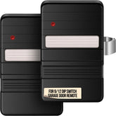 Lucrum Genie remote front view showing compact design for quick garage access