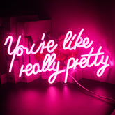 Lucunstar pink neon sign for stylish bedroom wall decor and ambiance.