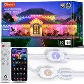 Lumary permanent outdoor lights 2 with remote for easy patio ambiance control.