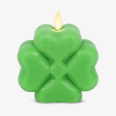 Luminara 4-Leaf Clover candle front view with lifelike wax and cozy ambiance.