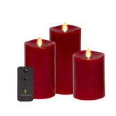 Luminara Burgundy flameless candle 3x4 with realistic flame for cozy holiday ambience
