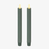 Luminara Iceberg Green taper candle with realistic flame for safe ambient lighting