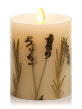 Luminara candle with lavender and rosemary for cozy ambience and safety.
